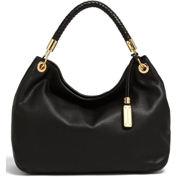 skorpios large pebbled leather shoulder bag